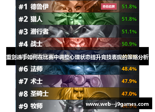 重剑选手如何在比赛中调整心理状态提升竞技表现的策略分析