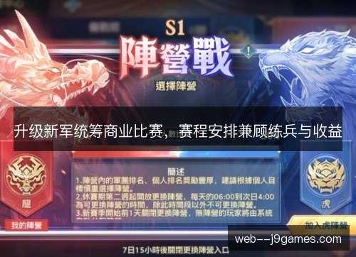 升级新军统筹商业比赛,赛程安排兼顾练兵与收益 升级新军统筹商业比赛,赛程安排兼顾练兵与收益